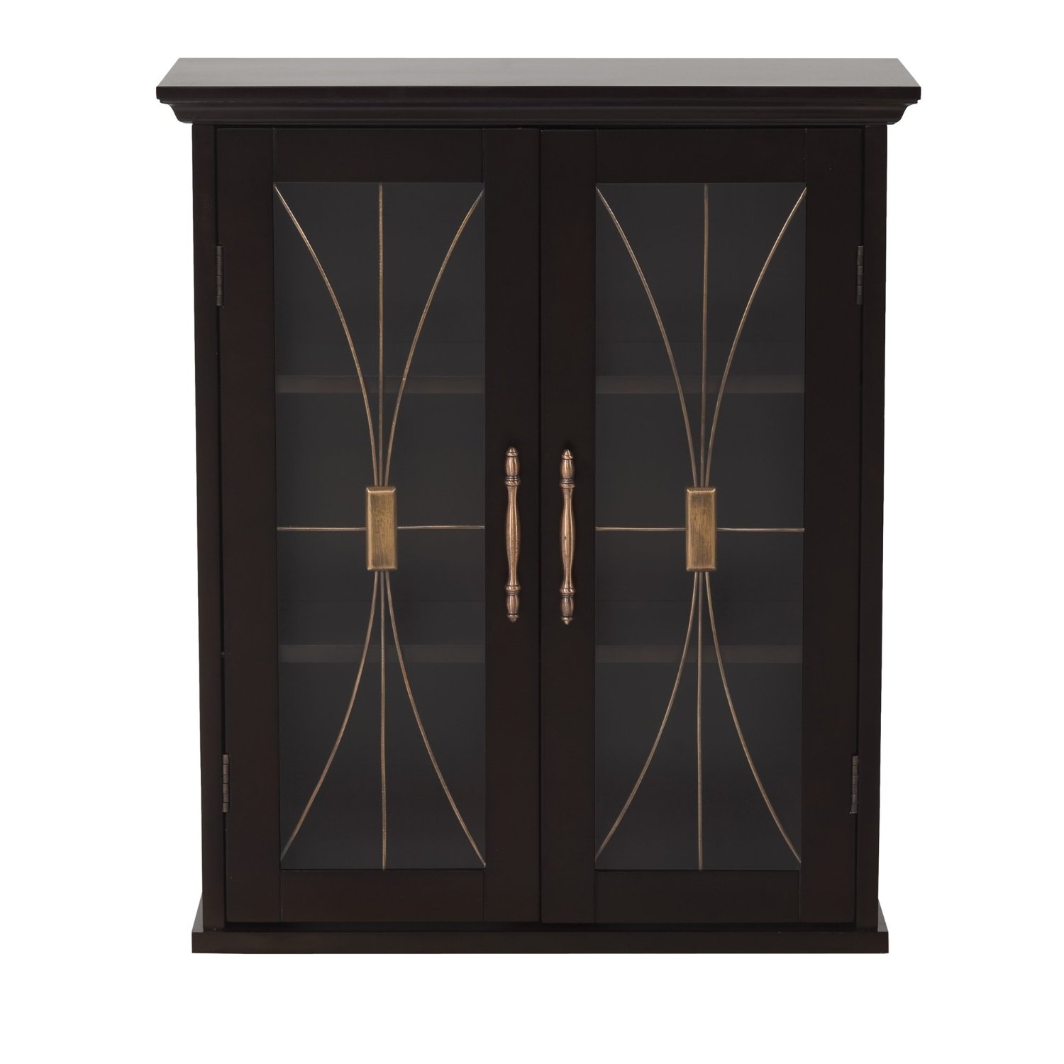 Elegant Home Fashions Stanley Wall Cabinet with 2 Doors, Dark Espresso