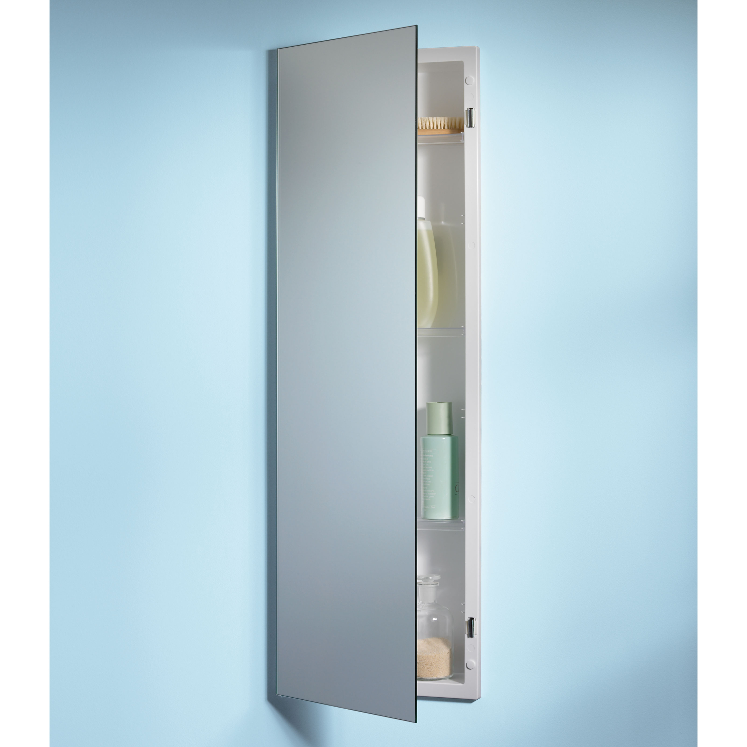 NuTone 735M34WHG Pillar Medicine Cabinet with Polished Mirror, 12-Inch by 36-Inch