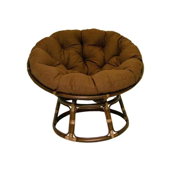 Rattan Papasan Chair with Fabric Cushion
