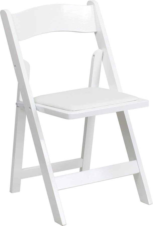Flash Furniture 4-Pack Hercules White Wood Folding Chair with Padded Seat