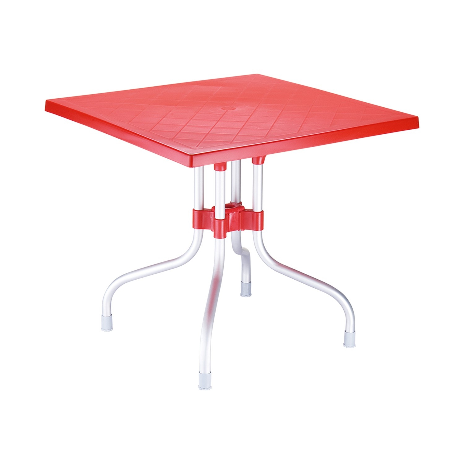 Forza Square Folding Table 31 Inch (Red) (28"H x 31"W x 31"D)