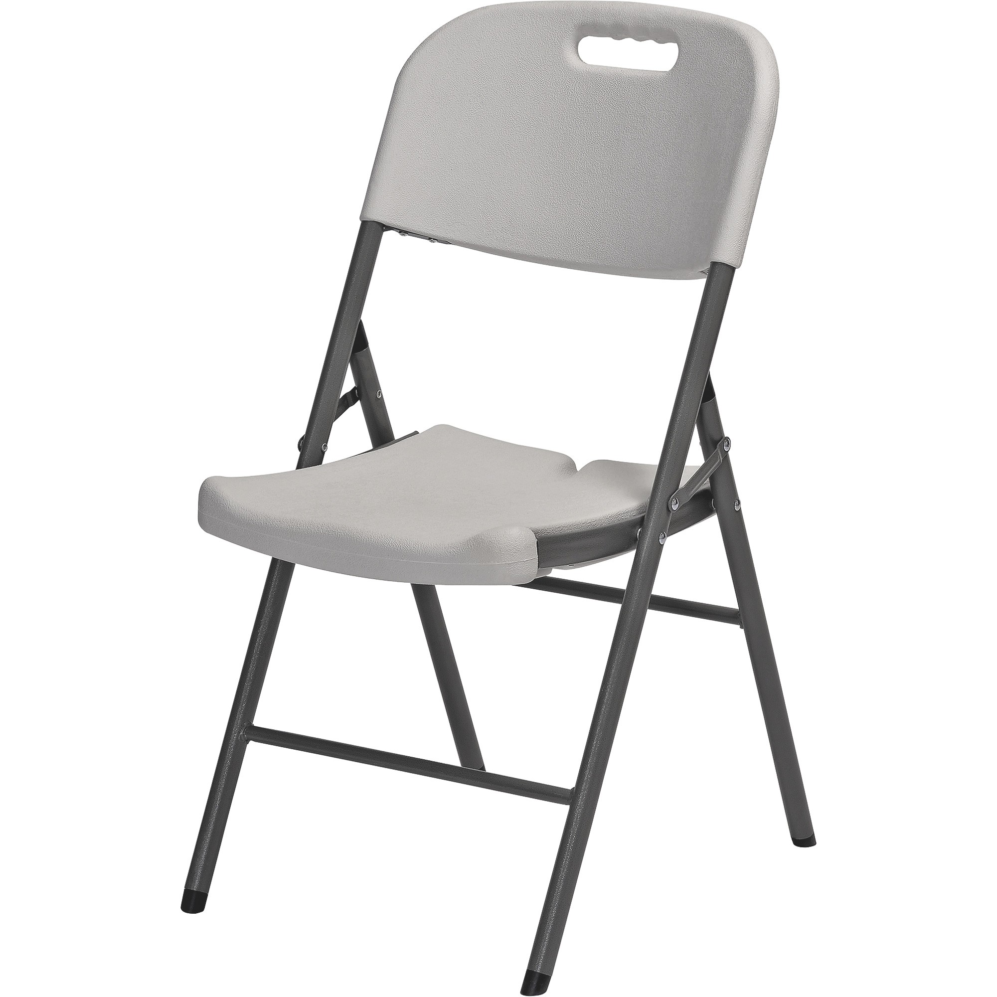 HomCom Folding Chair 2 PACK w/ Molded Seat & Back - White Granite Color
