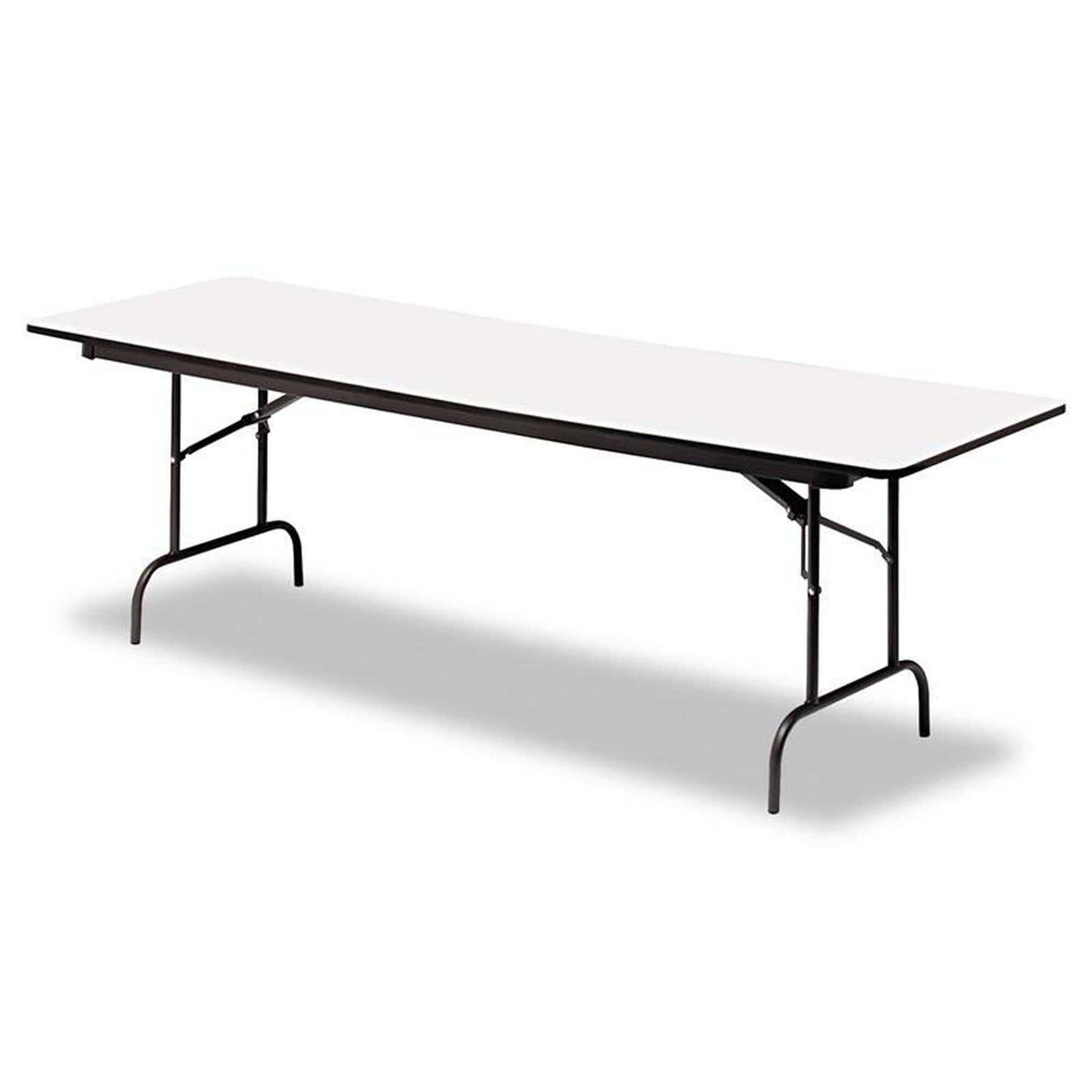 Iceberg ICE55217 Premium Wood Laminate Folding Table with Charcoal Steel Legs, 30" Length x 60" Width x 29" Height, Gray