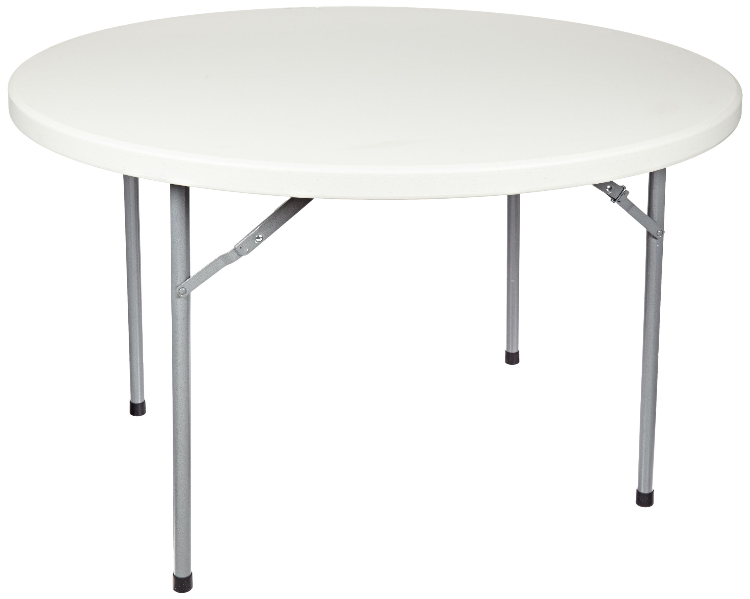 National Public Seating BT-R Series Steel Frame Round Blow Molded Plastic Top Folding Table, 700 lbs Capacity, 48" Diameter x 29-1/2" Height, Speckled Gray/Gray