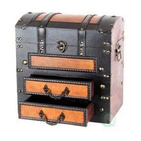 Quickway Imports Decorative Wooden Storage Chest with Drawers