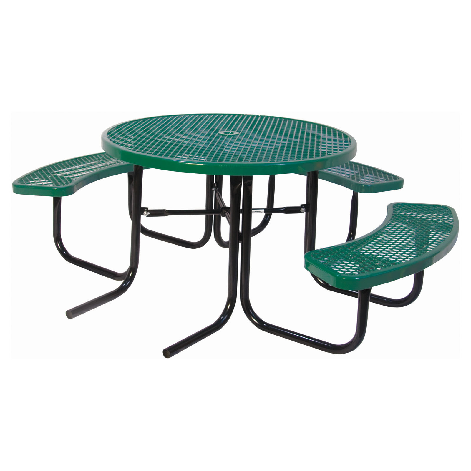 UltraPlay 358H-RDV Round 3-Bench Expanded Metal Outdoor Picnic Table