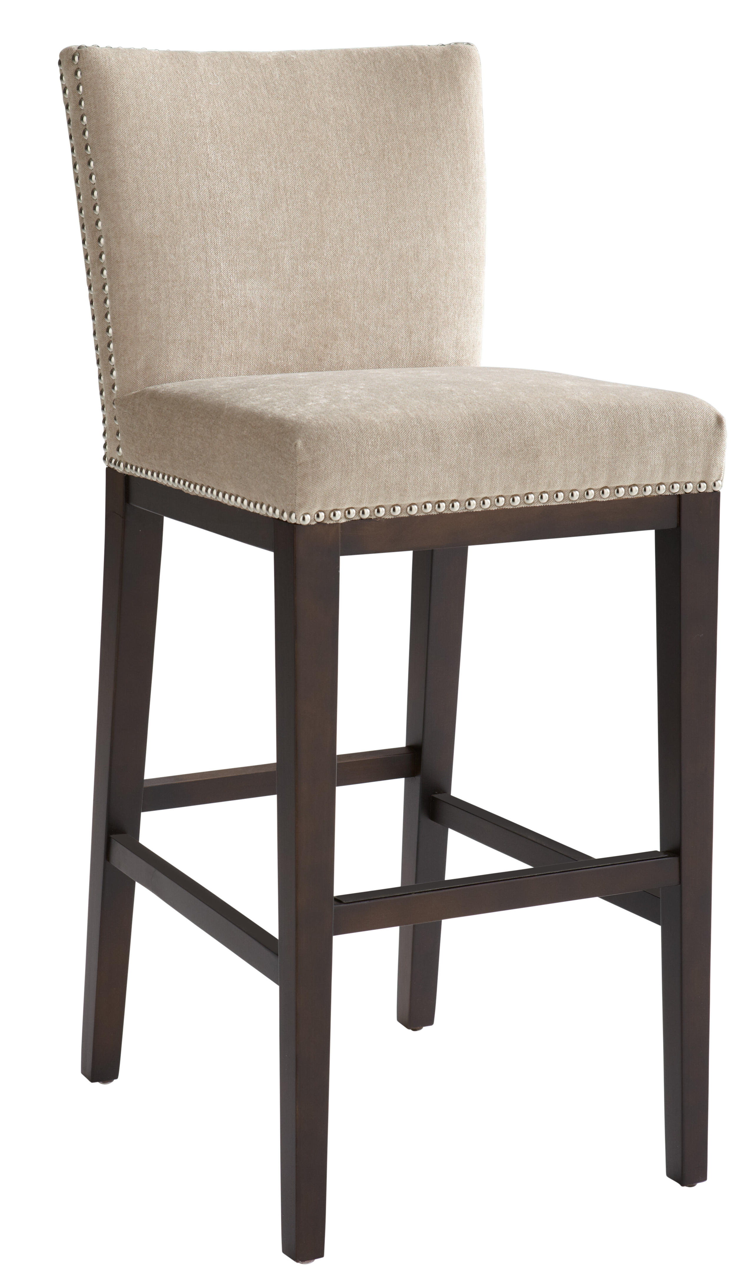 Vintage Fabric Barstool Color: Linen, Seat Height: 30"