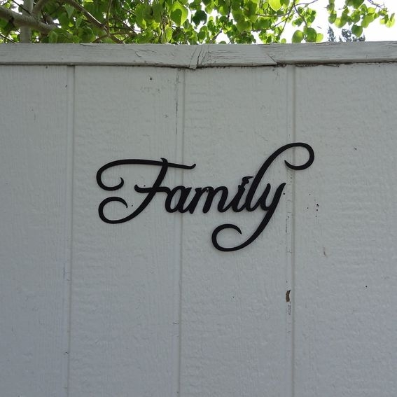Family Word Home Decor Metal Wall Art