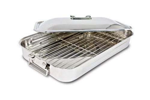 Cuisinox PAN-3526 Covered Rectangular Roaster with Rack, 35 by 26cm