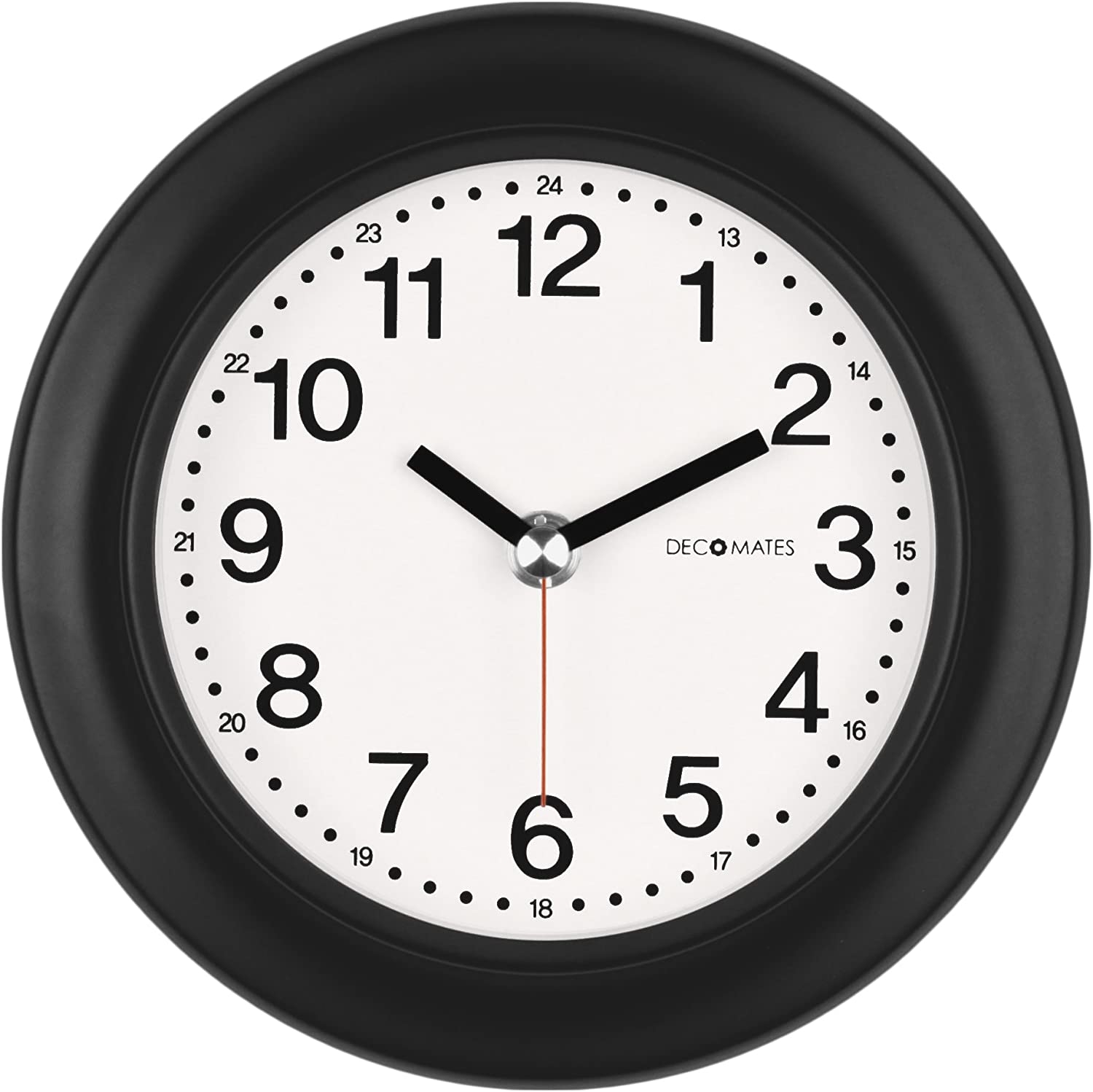 Beach Theme with Starfish Pattern Design JustNile 12-inch Nautical Silent Battery Operated Round White Plastic Analog Wall Clock