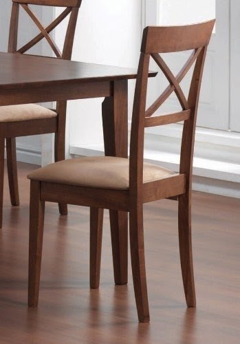 Coaster Dining Chairs, Cross-Back Design, Walnut Finish, Set of 2