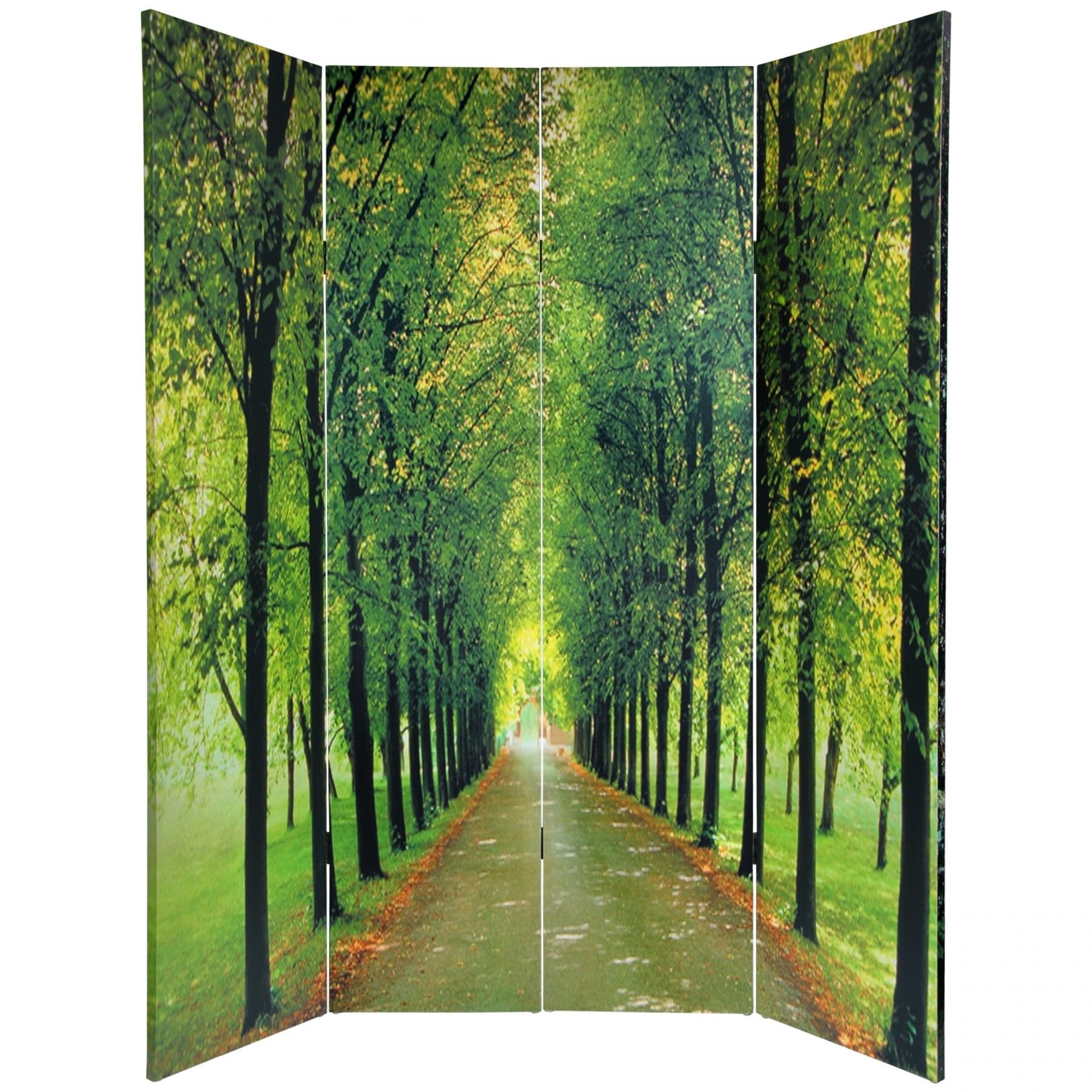 Oriental Furniture Bubbling Brook Picture, 6-Feet Path of Life Nature Photography Room Divider, 4 Panels
