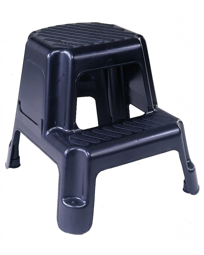 Cosco 11-911BLK Two-Step Molded Step Stool, Black