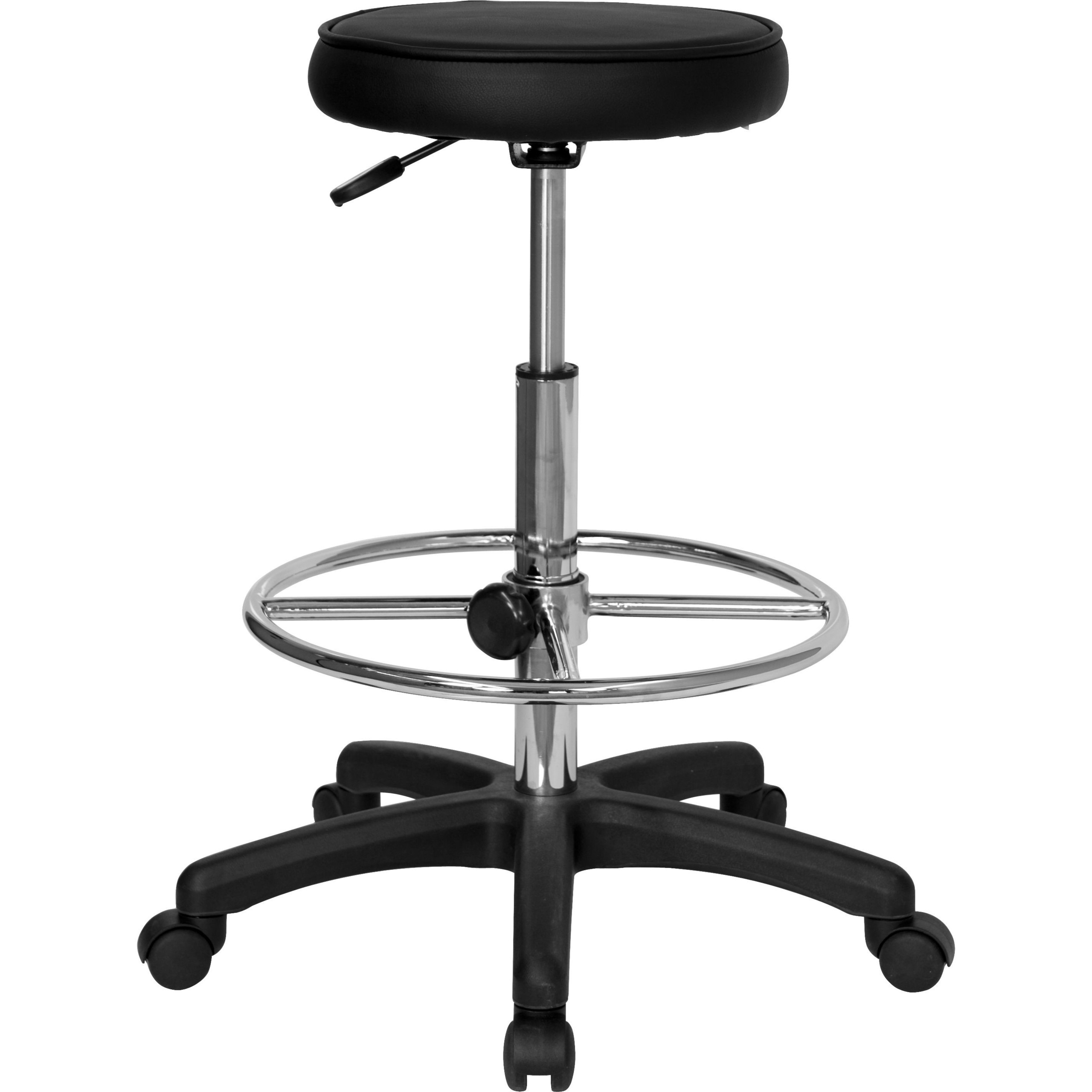 Flash Furniture KC96KG-GG Multi-Functional Drafting Stool with Adjustable Foot Ring, Black/chrome