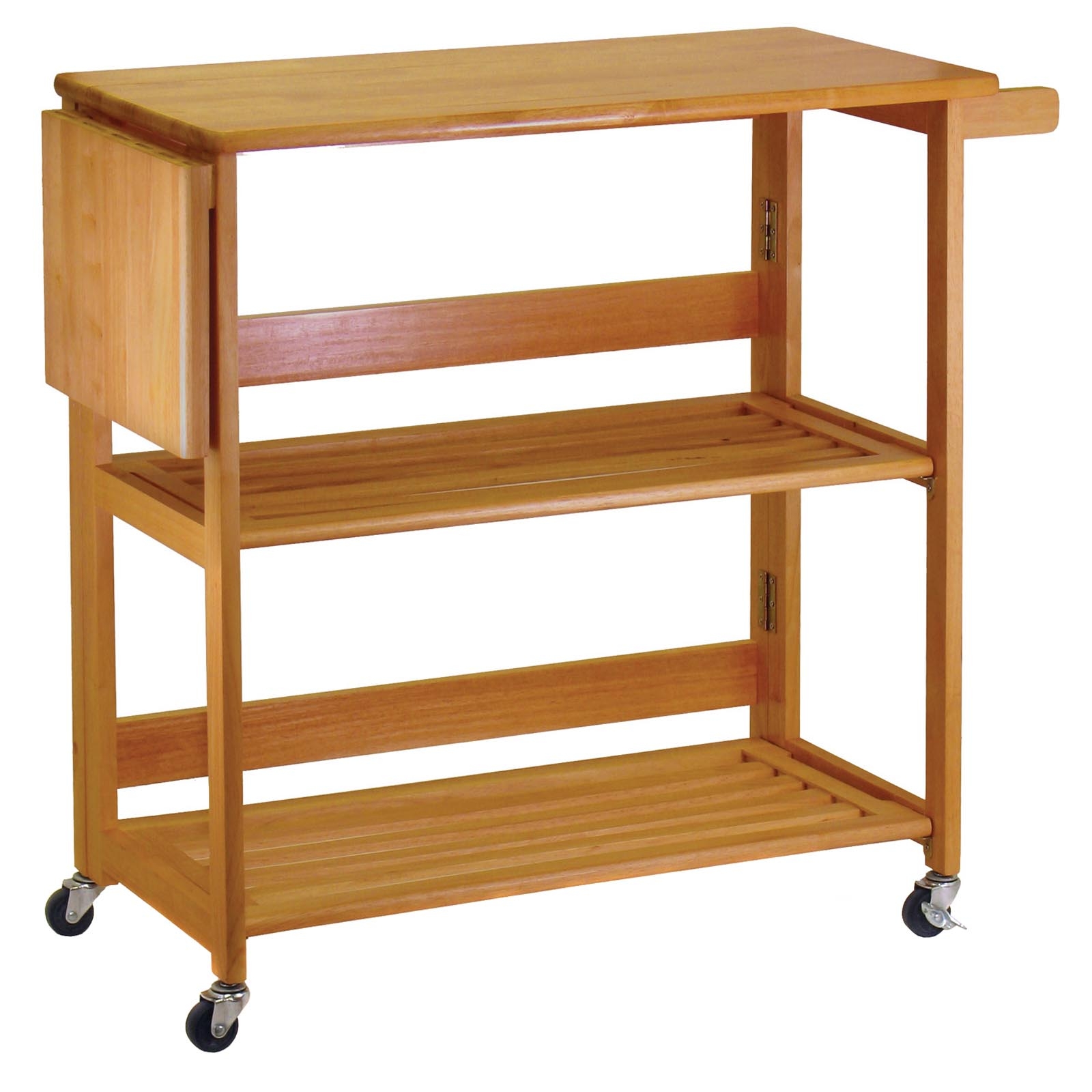 Kitchen Cart Foldable With Shelves By Winsome Wood