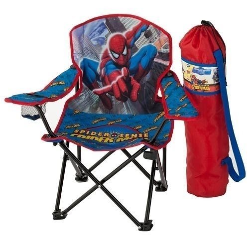 Marvel Spider-man Spider-sense Folding Chair Child Folding Camping Beach Yard Armchair with Over the Shoulder Bag!
