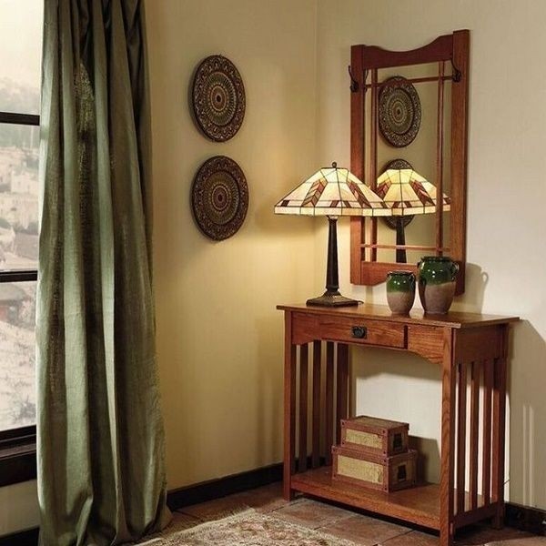 Powell Mission Oak Console and Mirror