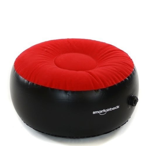 Smart Air Beds Kid's Inflatable Ottoman/Footstool Chair (Red/Black)
