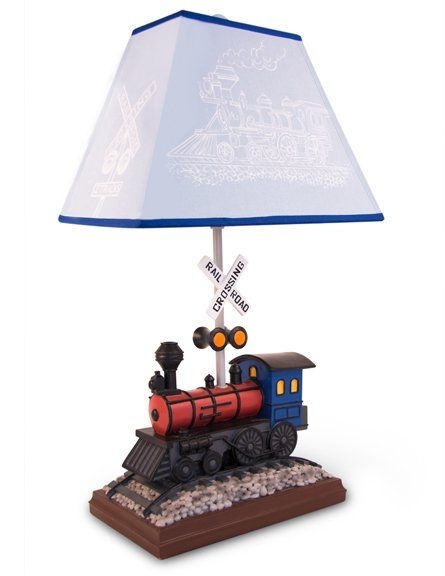 Train Table Lamp with Matching Night Light - Fantastic Hand Painted Details