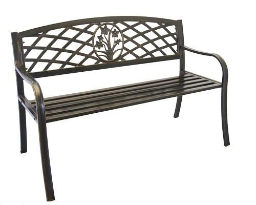Metal Bouquet Park Bench - Cast Iron Bench for Yard or Garden Product SKU: PB11117