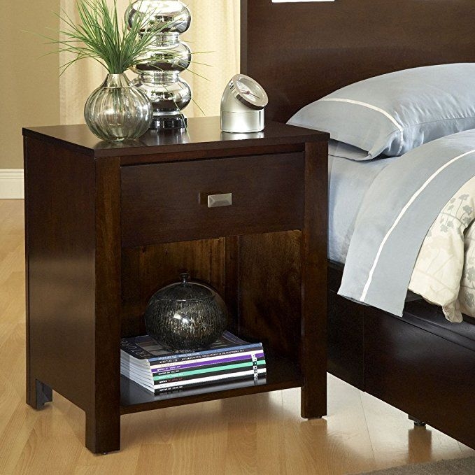 Modus Furniture International Riva 1-Drawer Nightstand, Chocolate Brown