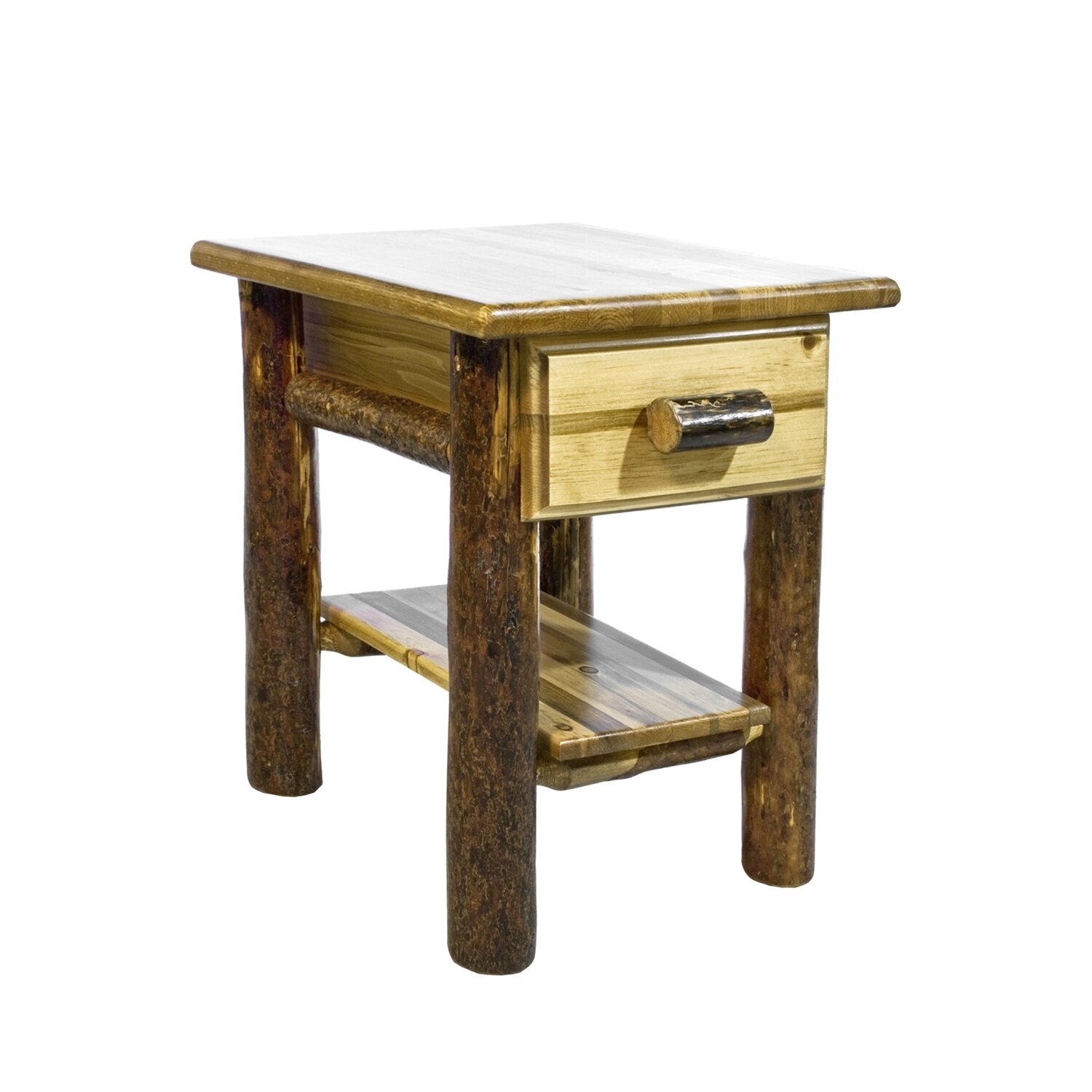 Montana Woodworks Glacier Country Collection Nightstand/End Table with Drawer and Shelf