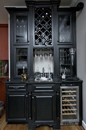 bar cabinet wine cabinets fridge wet bars microwave kitchen built glass backsplash hutch cooler foter too designs modern storage nook