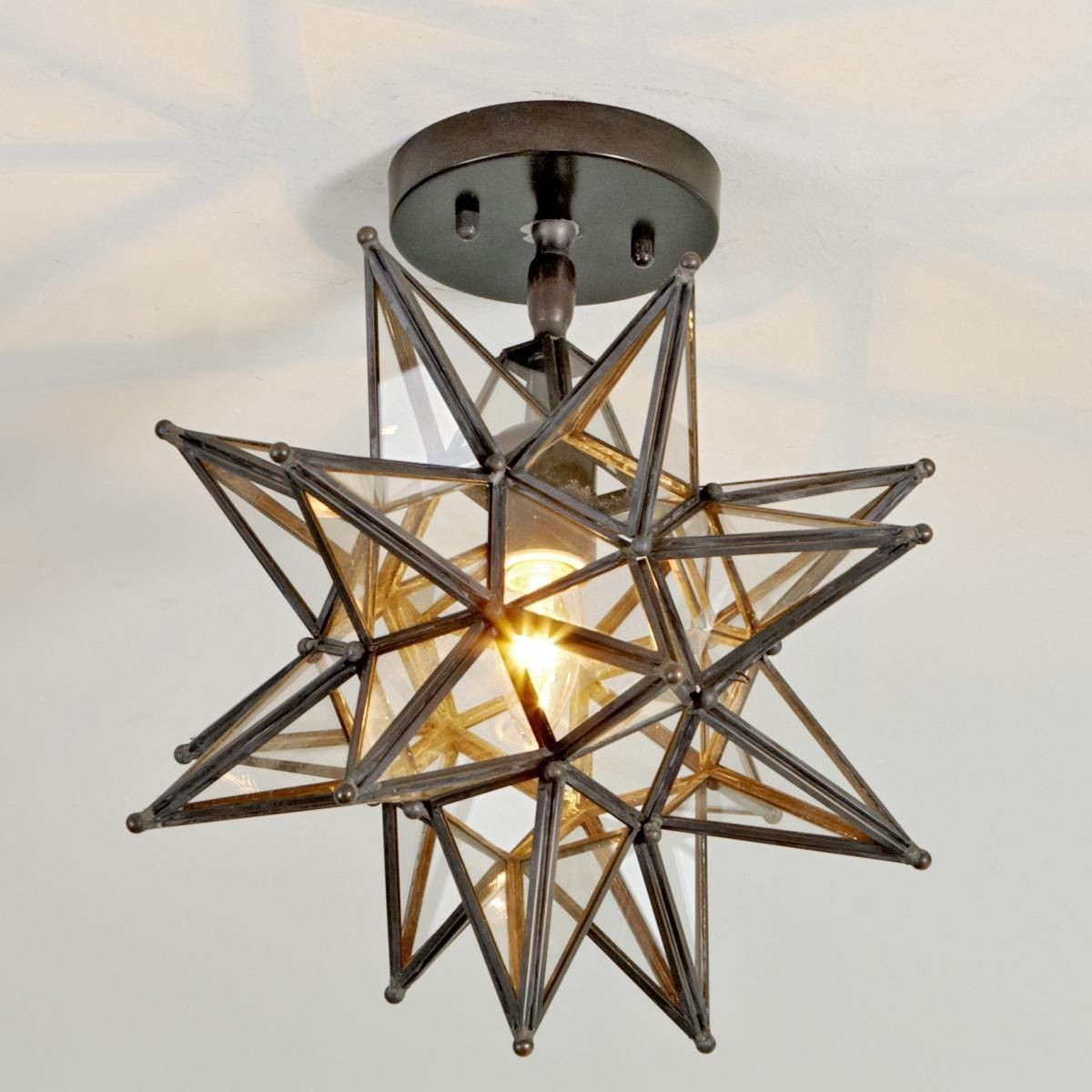 Glass star ceiling light