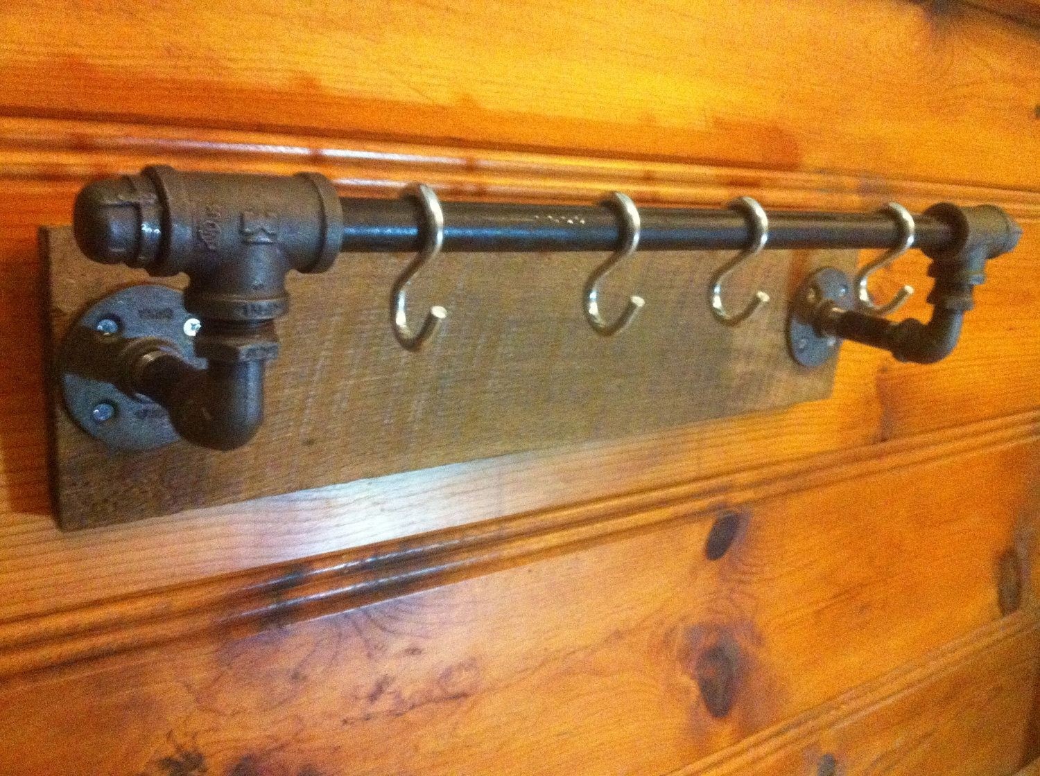 Industrial Pipe And Barn Wood Coat Hooks