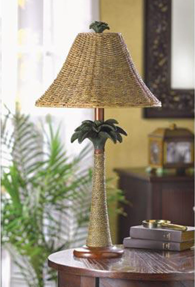 Rattan Rope Style Palm Tree Lamp Light Tropical Decor