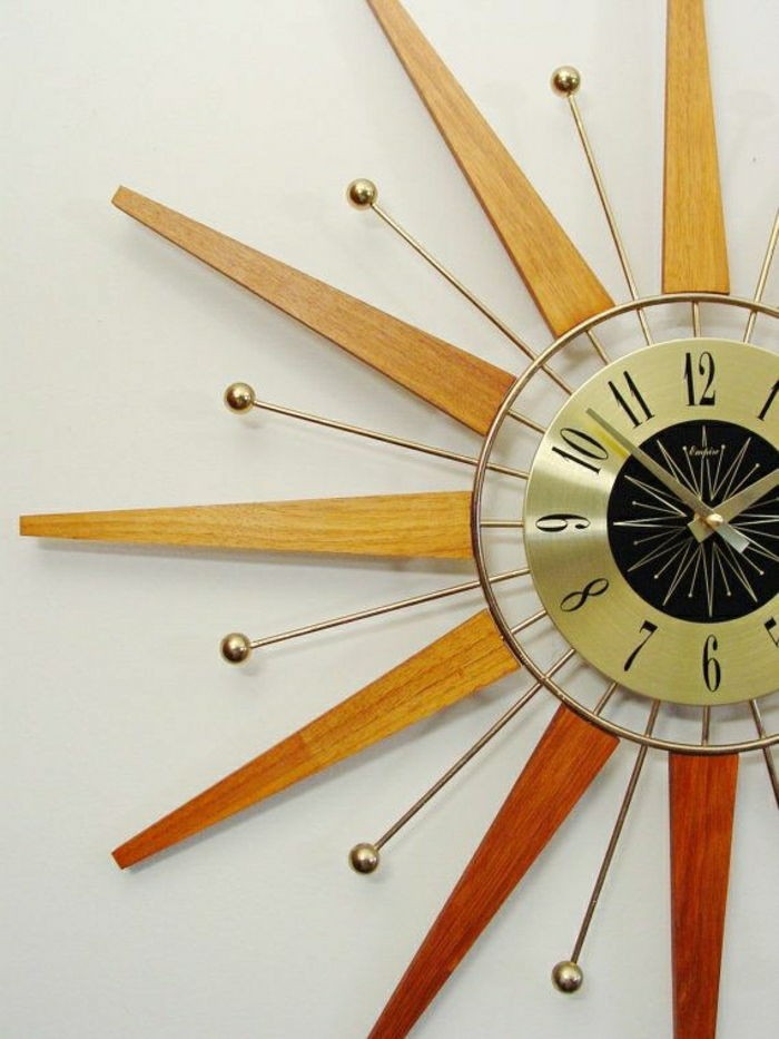Starburst wall clock mid century modern