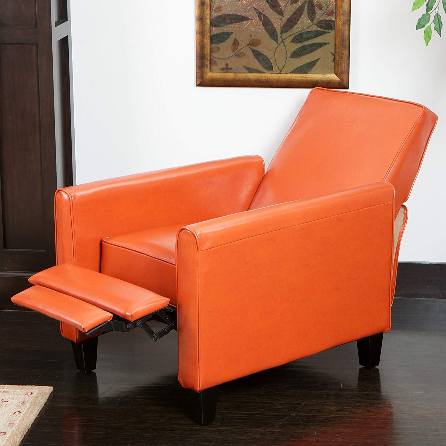 Christopher Knight Home Darvis Orange Leather Recliner Club Chair