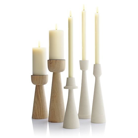 Large wooden pillar candle holders