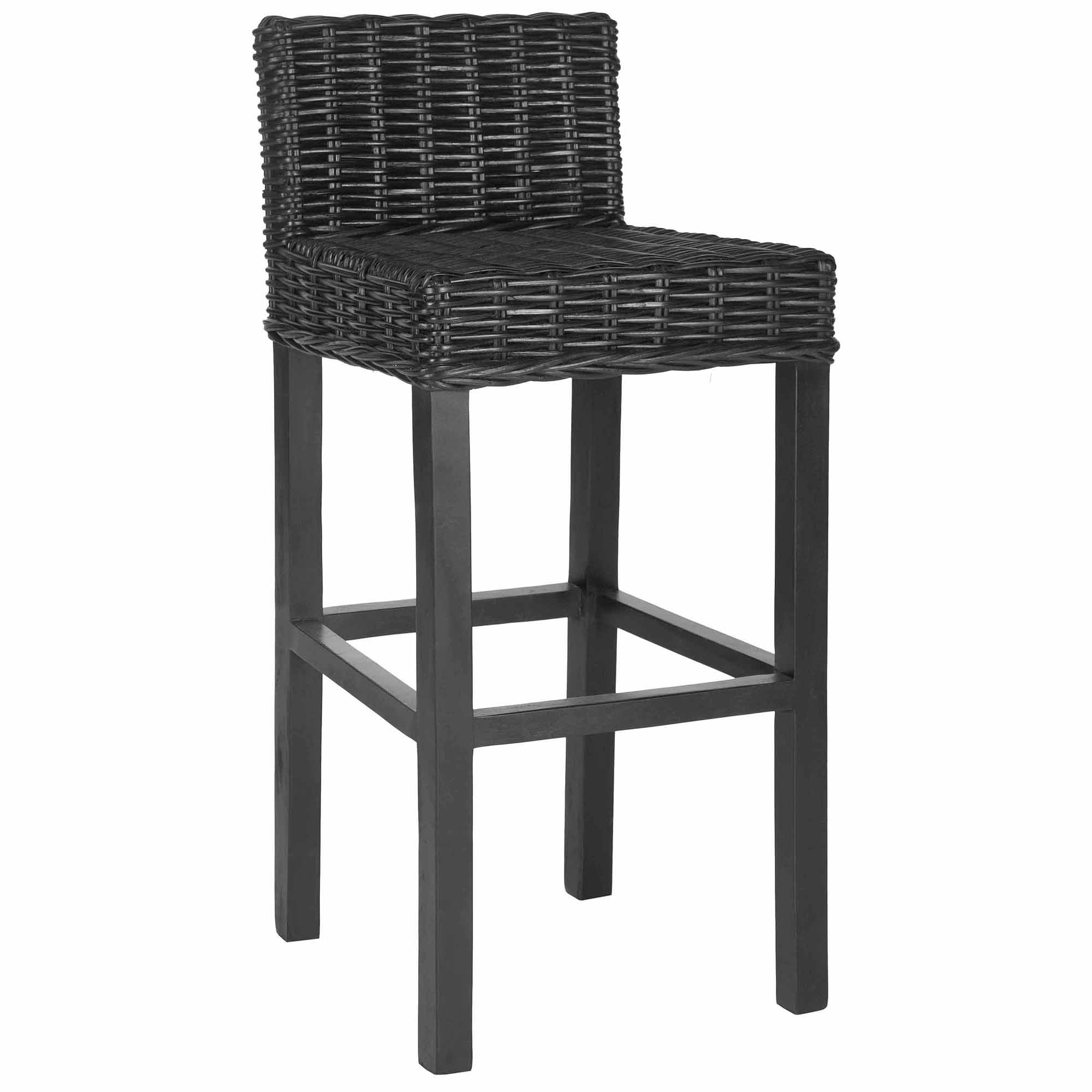 black wicker barstool