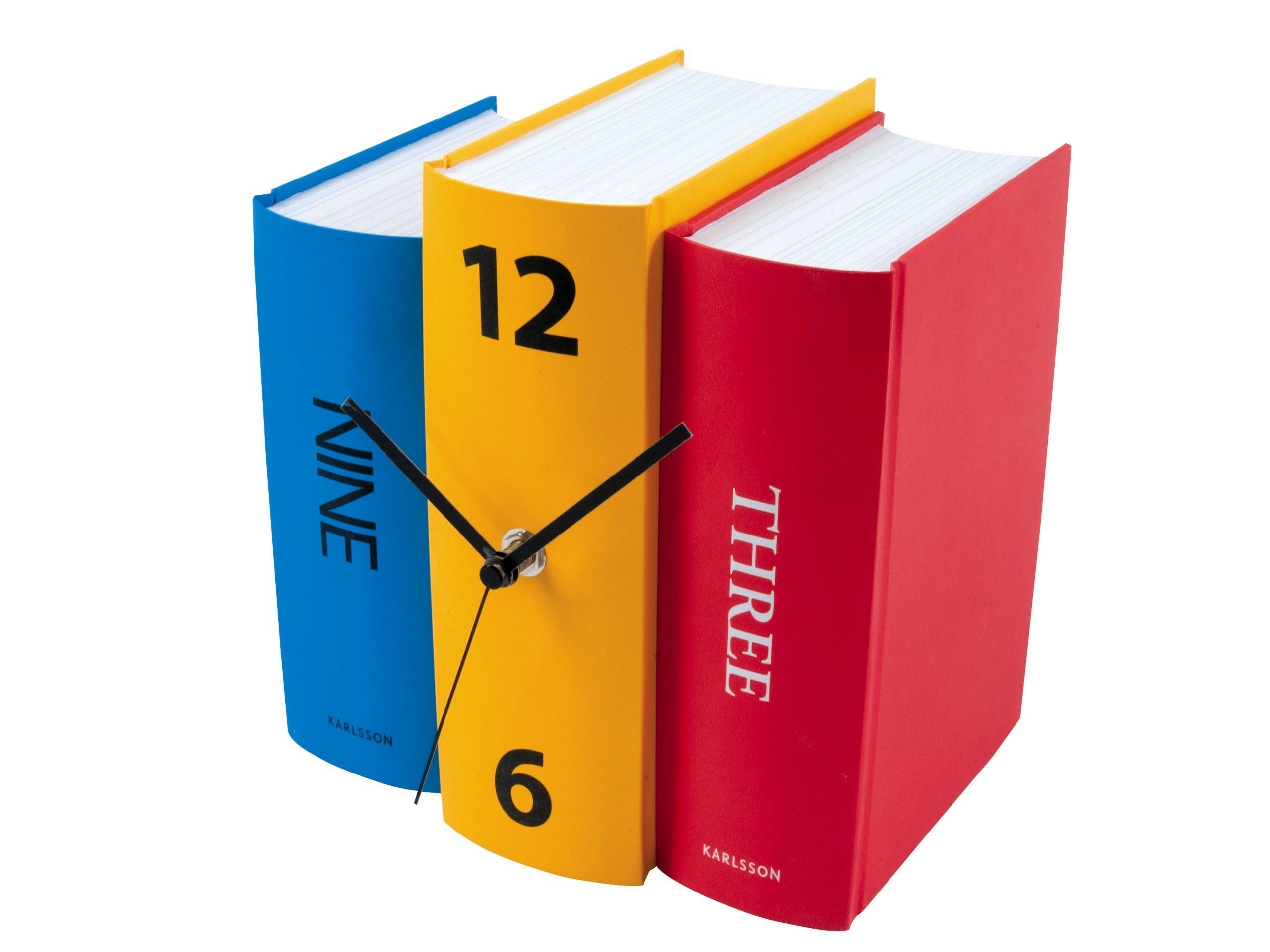 Karlsson Table Clock, Colorful Faux Books