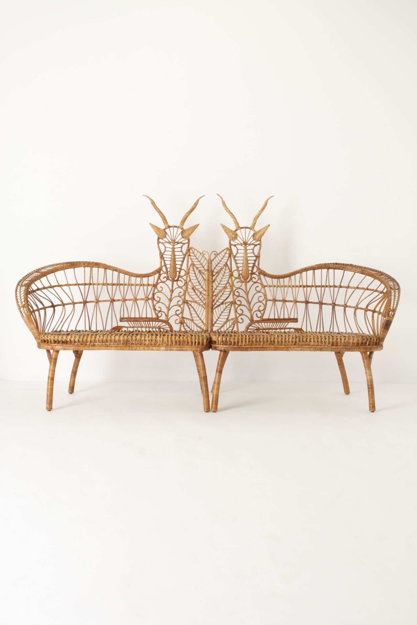 Rattan benches