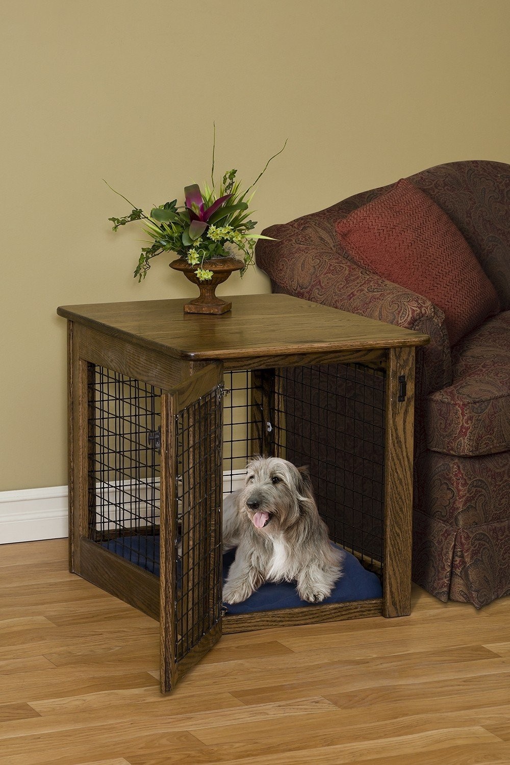 Medium dog crate end table