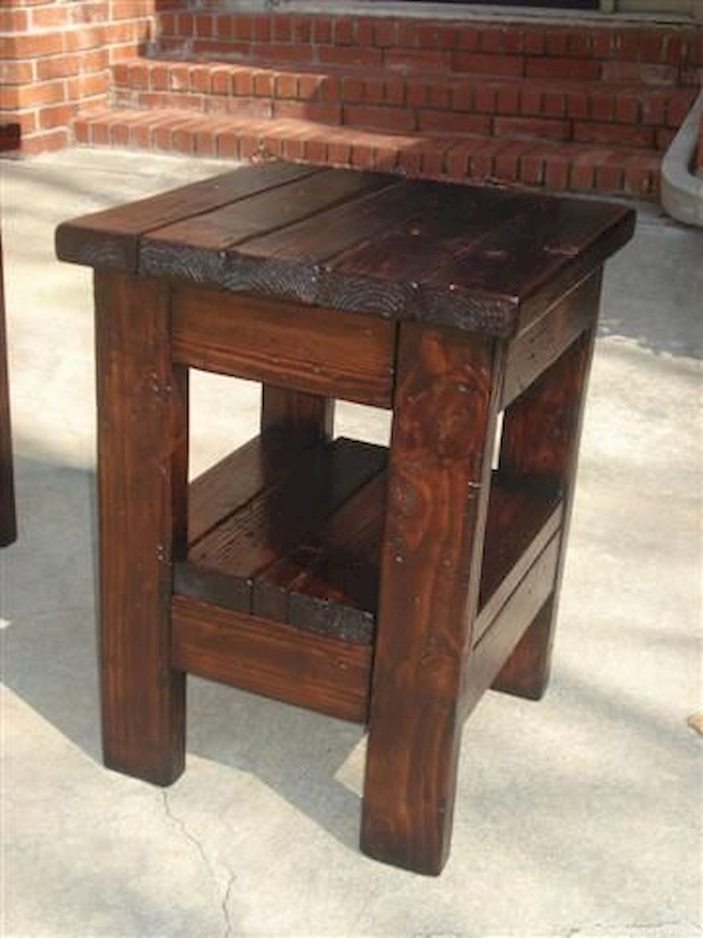 Red distressed table