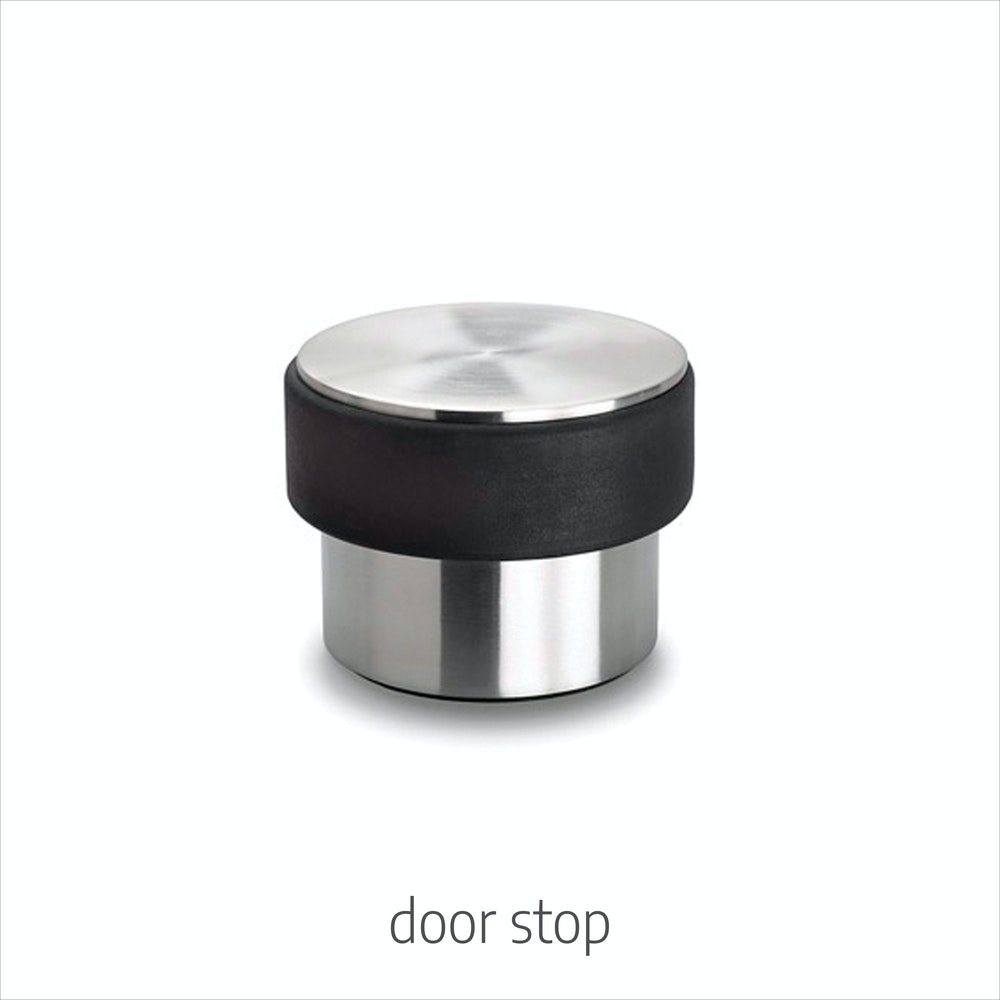 Cylinder Shaped Chrome Doorstop with Protective Rubber Bands Door Wedge