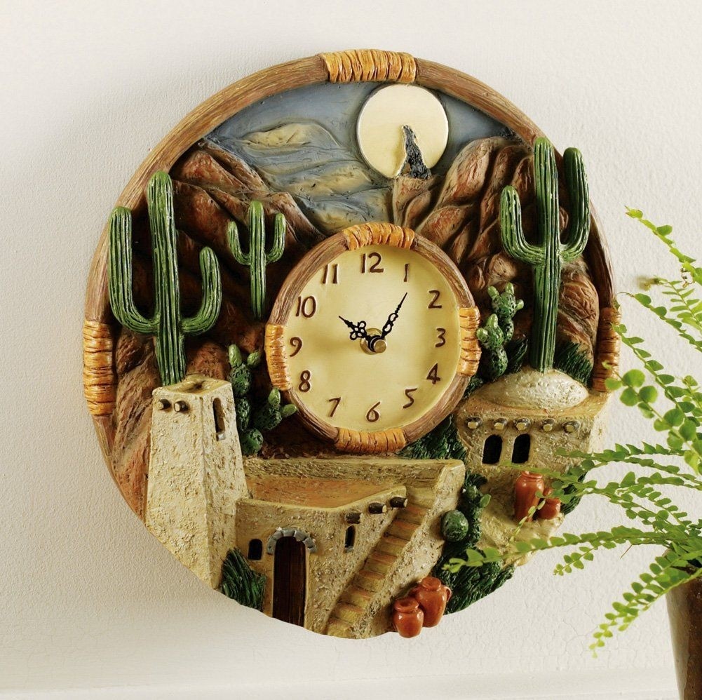 Collections Etc - Southwest Scene Hanging Wall Clock