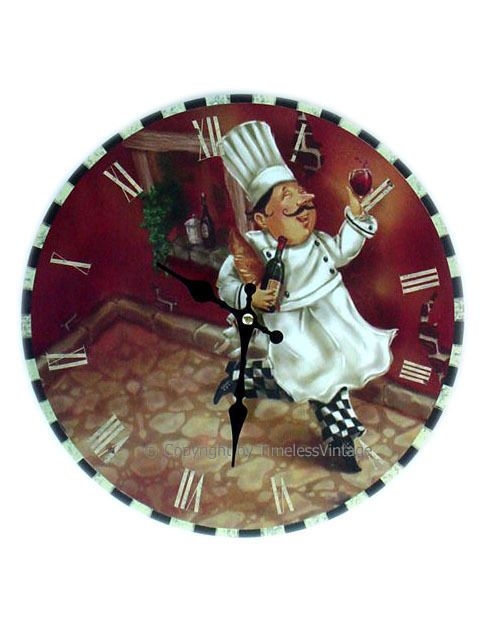 DRUNK FAT ITALIAN CHEF COOKS WALL CLOCK FOR KITCHEN DINING BEDROOM TV ROOM DECOR 