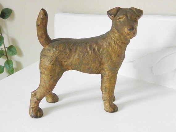 Vintage cast iron hubley terrier dog