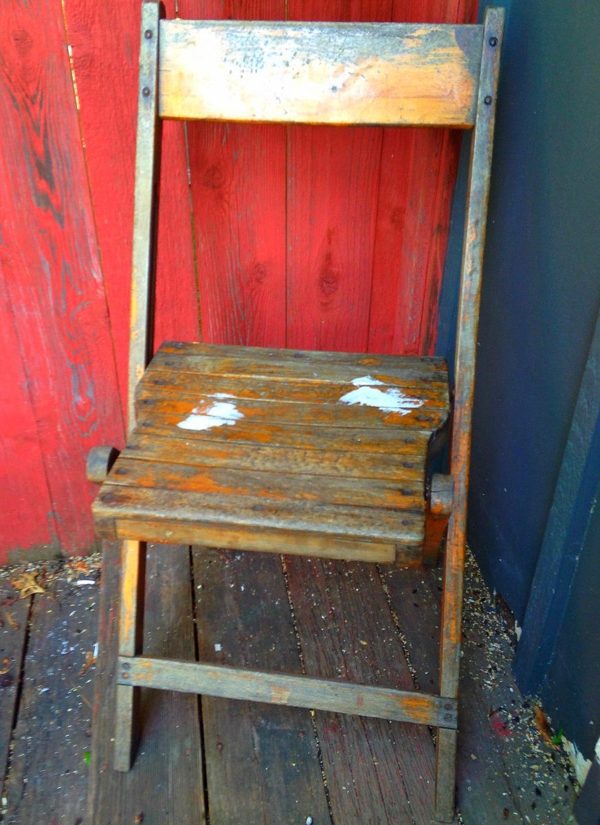 Antique wooden folding chair 2