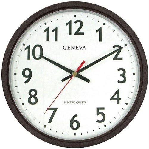 Geneva 14-in. Electric Quartz Wall Clock - Black
