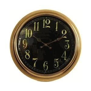 Gold glow in the dark numbers wall clock