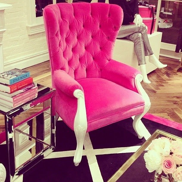 Hot pink accent chair