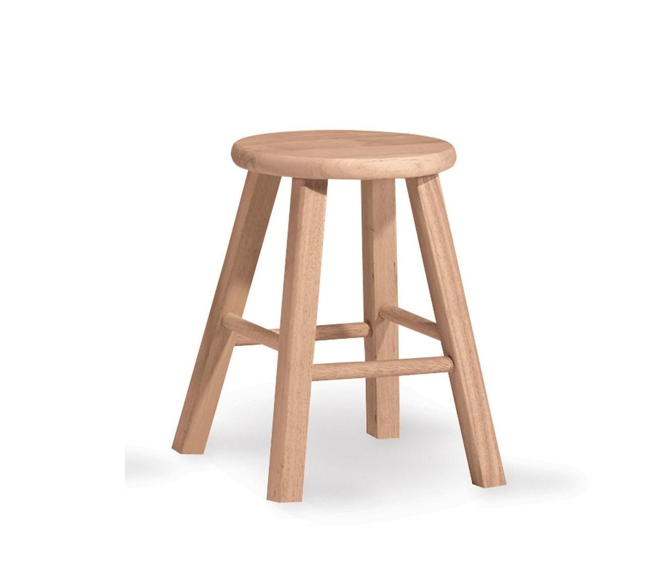 International Concepts 1S-518 18-Inch Round Top Stool, Unfinished