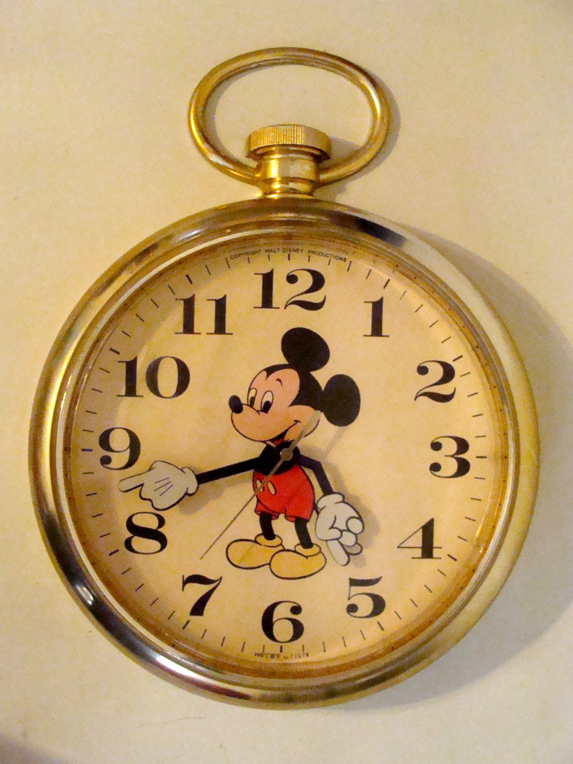 Large vintage disney mickey mouse wall clock all original giant