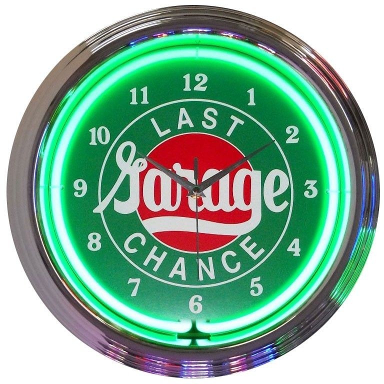 Last Chance Garage Neon Clock