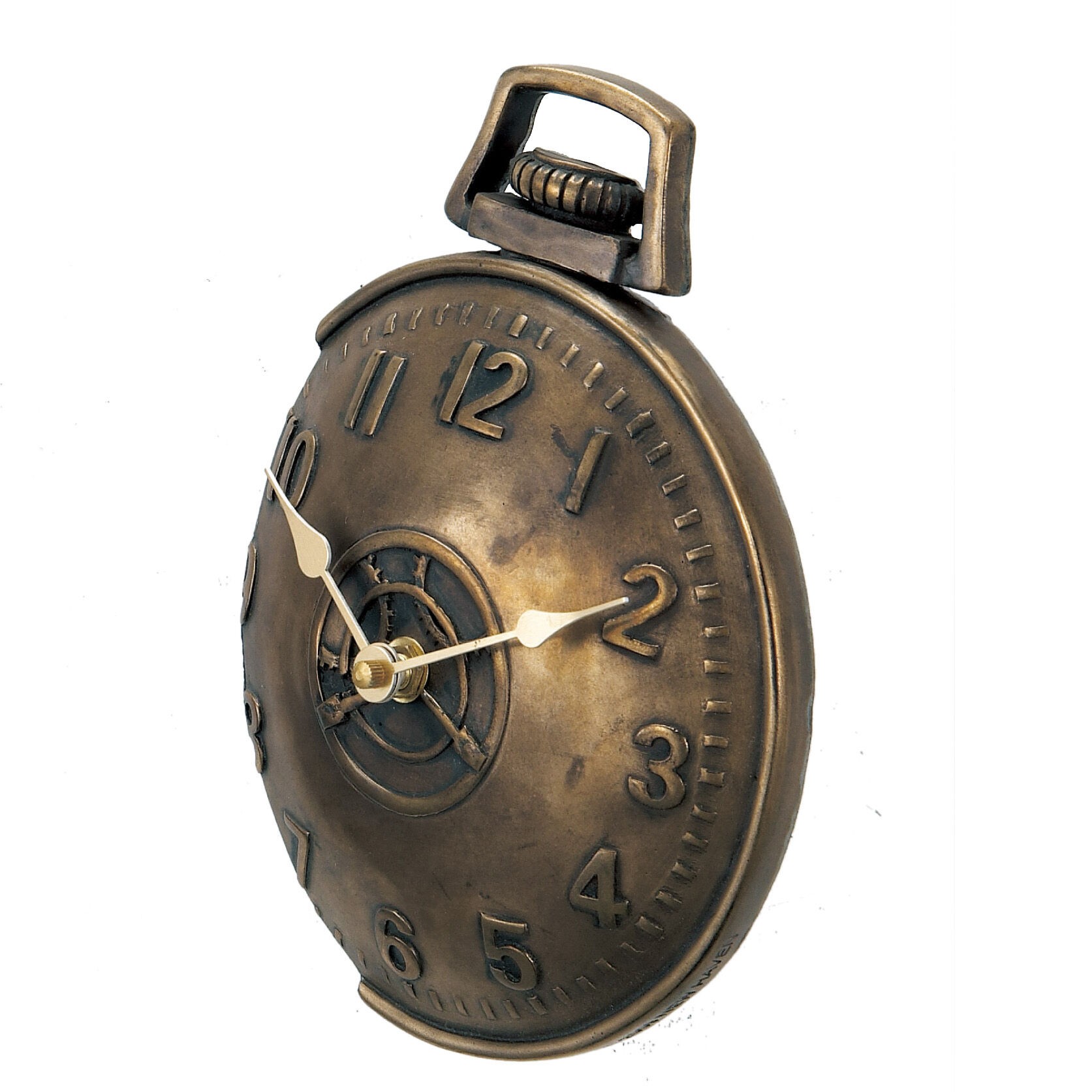 New Haven N91685HWCB 8-1/2 by 6 by 2-Inch Bronze Off The Wall Pocket Watch Clock